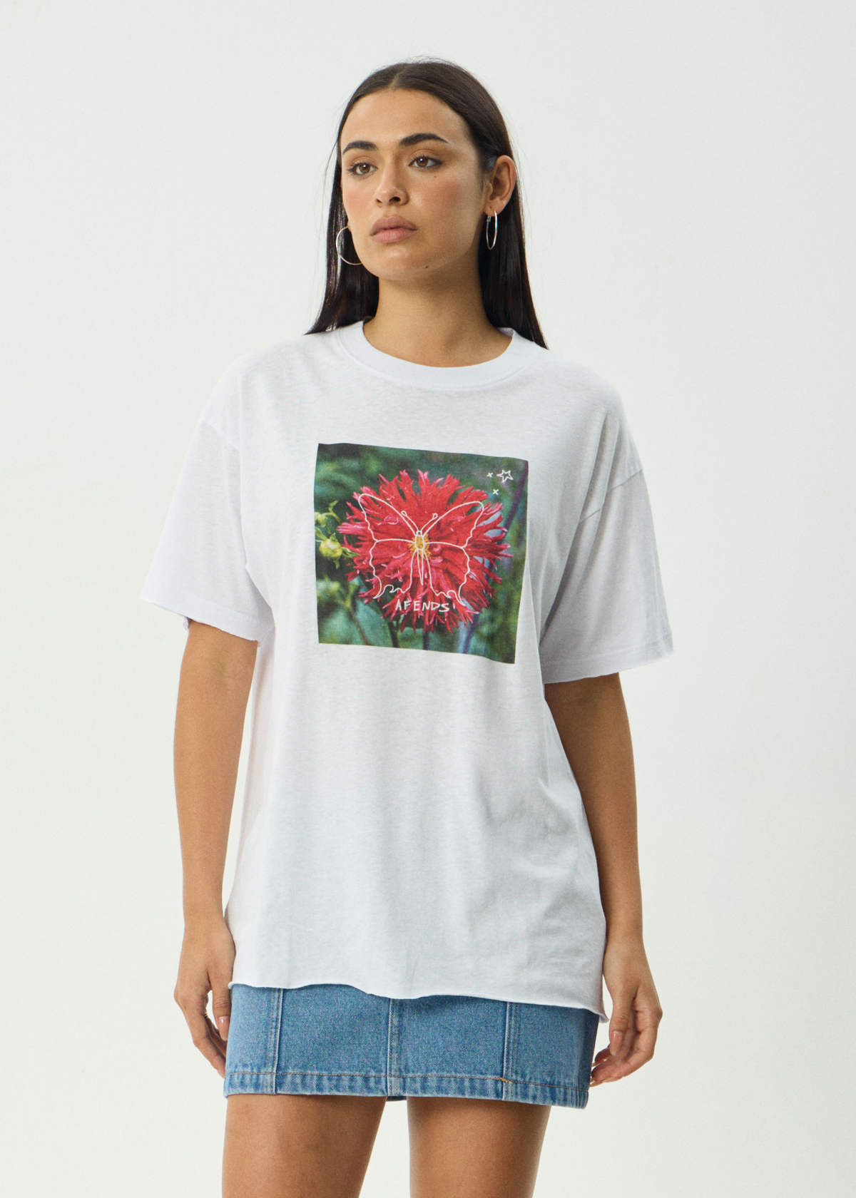 AFENDS Womens Open Up - Oversized Tee - White