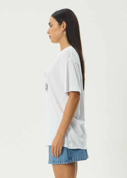 AFENDS Womens Sunbake - Oversized Tee - White