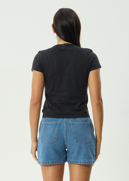 AFENDS Womens Tranquil - Baby Tee - Stone Black
