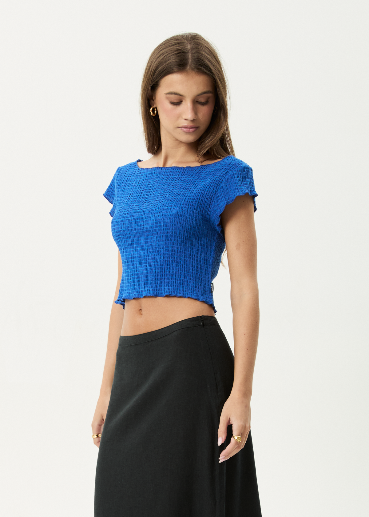 AFENDS Womens Marina - Seersucker Top - Marina