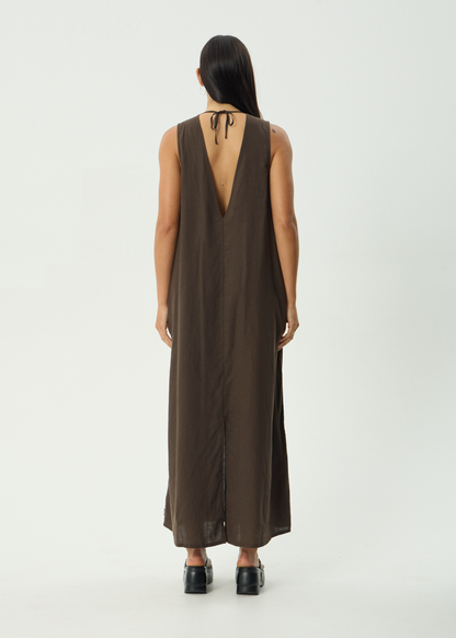AFENDS Womens Lilo - Maxi Dress - Coffee