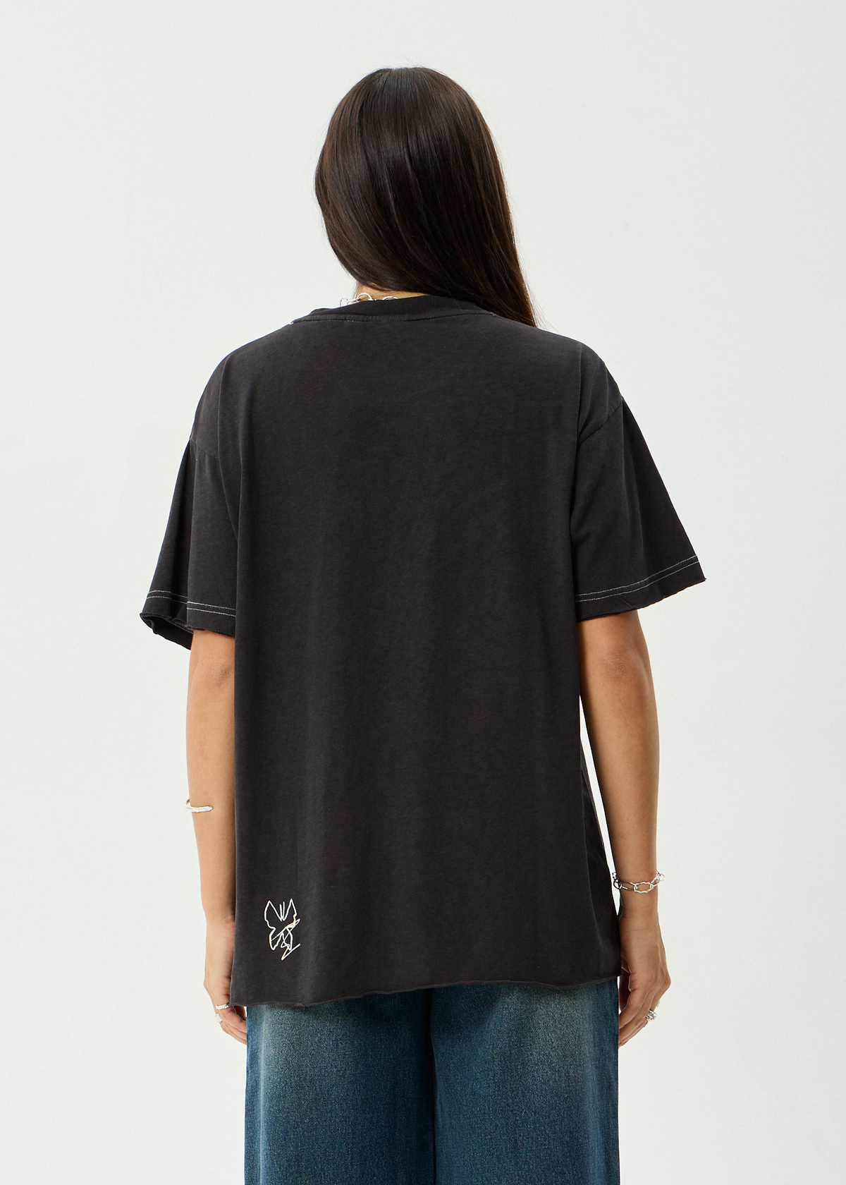 AFENDS Womens Rise - Oversized Tee - Stone Black