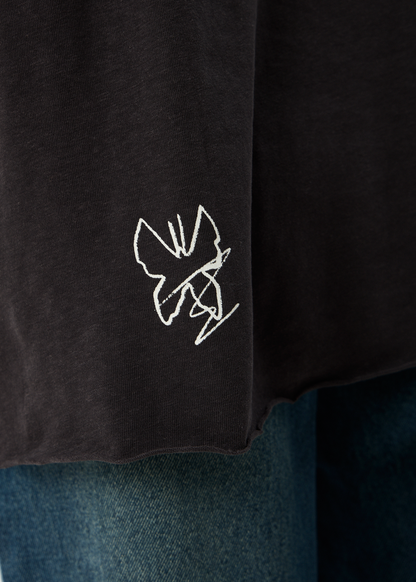 AFENDS Womens Rise - Oversized Tee - Stone Black