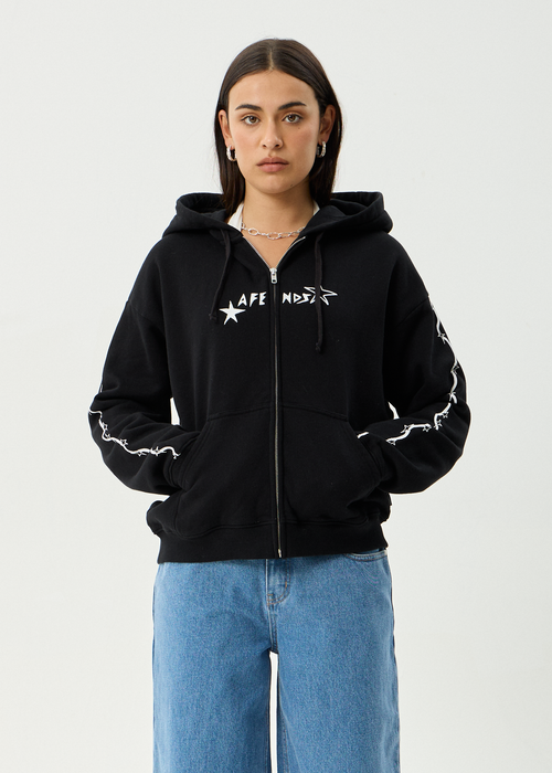 AFENDS Womens Terra - Zip Hood - Black
