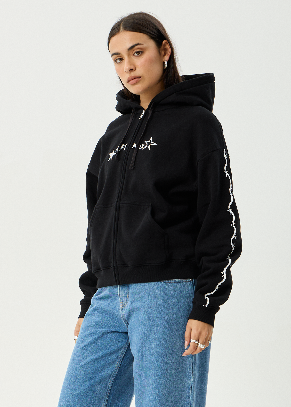 AFENDS Womens Terra - Zip Hood - Black