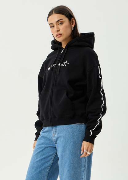 AFENDS Womens Terra - Zip Hood - Black
