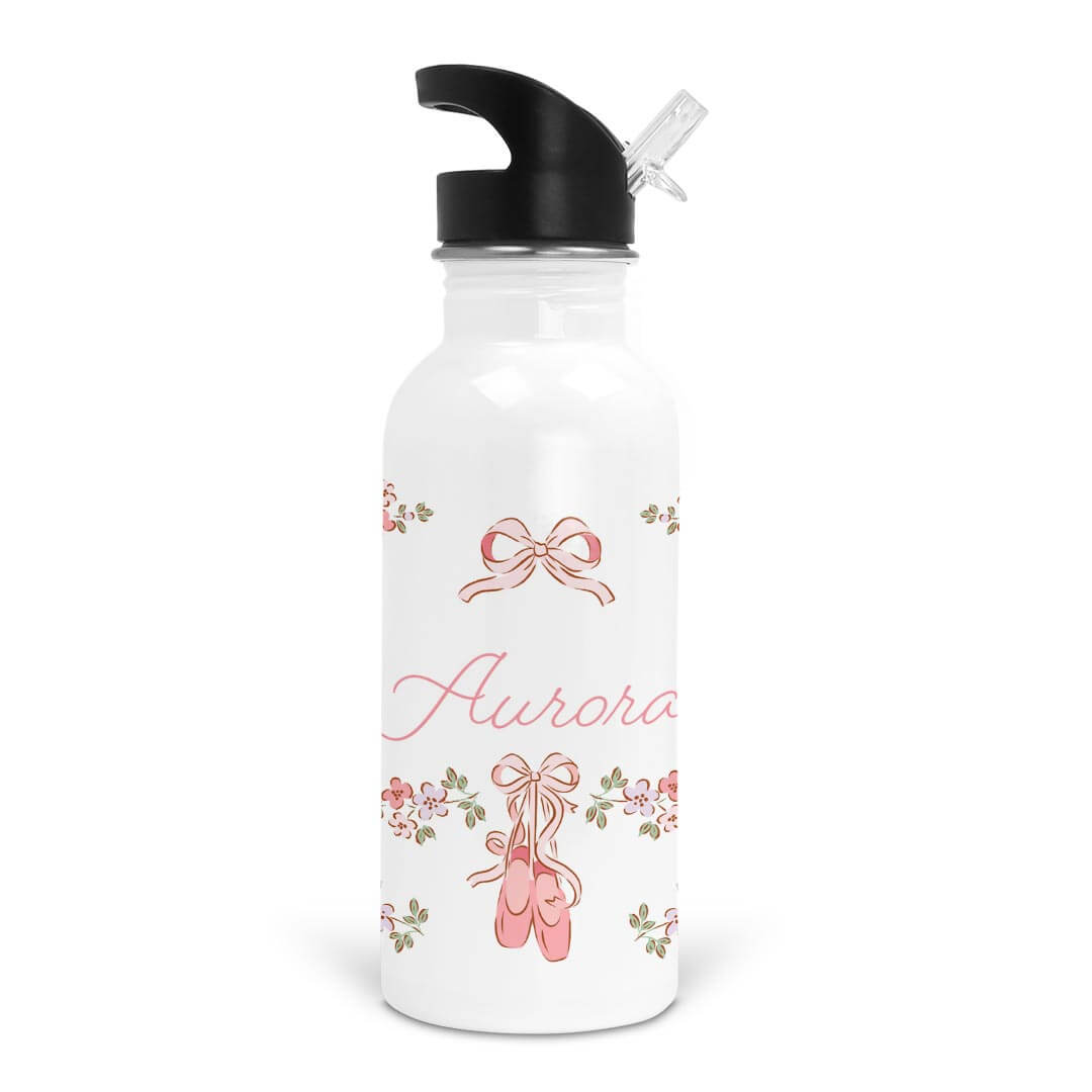 Ballet Blossoms Personalized Kids Water Bottle