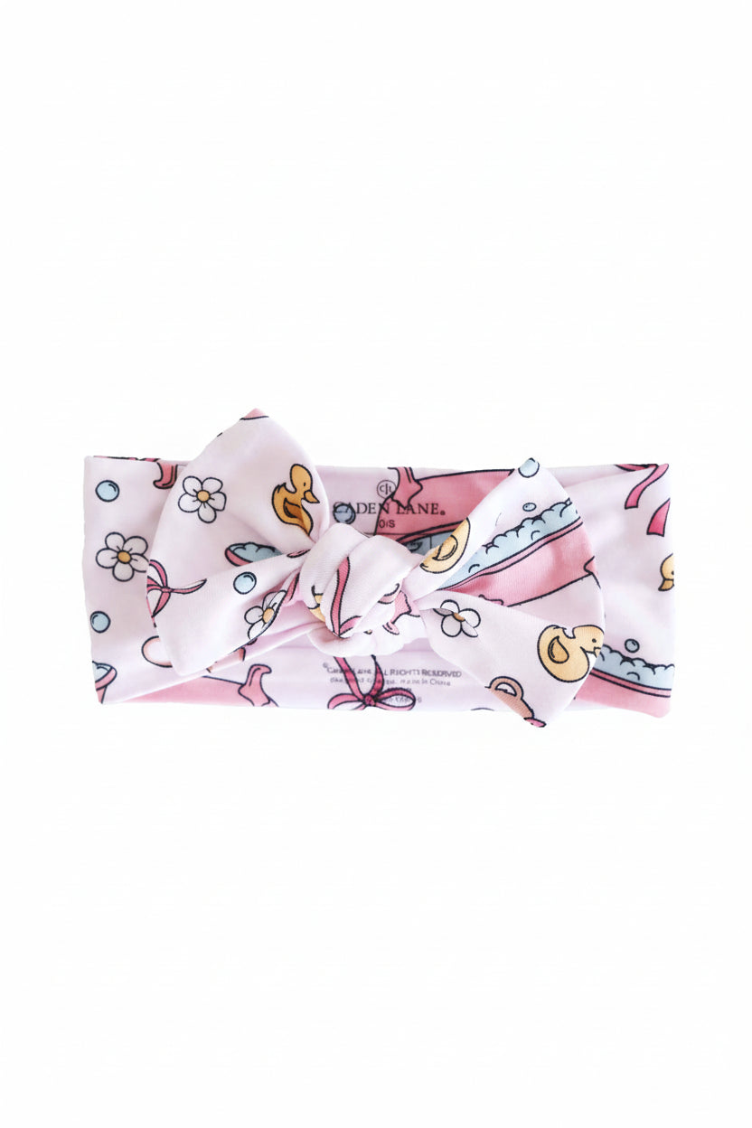 Bathtime Besties Knit Large Bow Headwrap | Pink