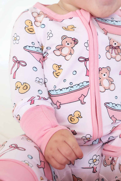 Bathtime Besties Convertible Zip Romper | Pink