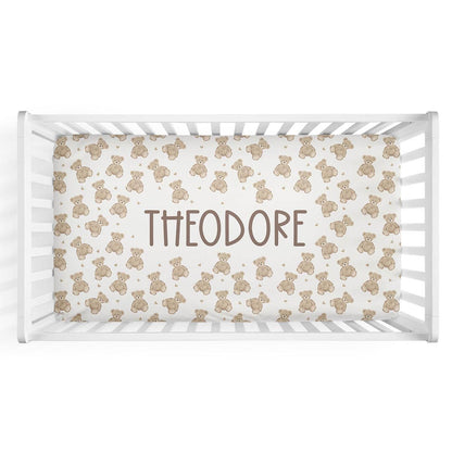 Beary Sweet Personalized Crib Sheet
