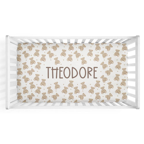 Beary Sweet Personalized Crib Sheet