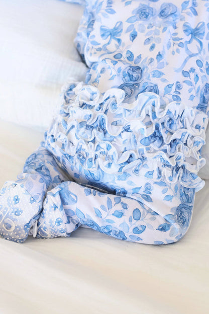 Betsy's Blooms Ruffle Zipper Footie