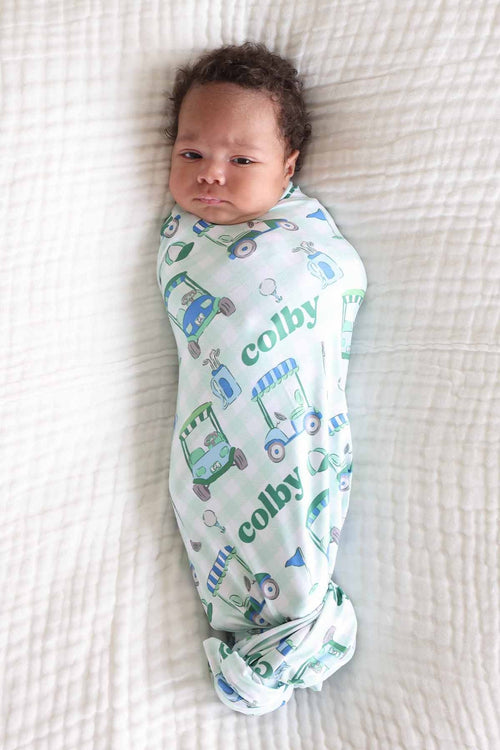 Birdie Babes Personalized Swaddle Blanket | Green