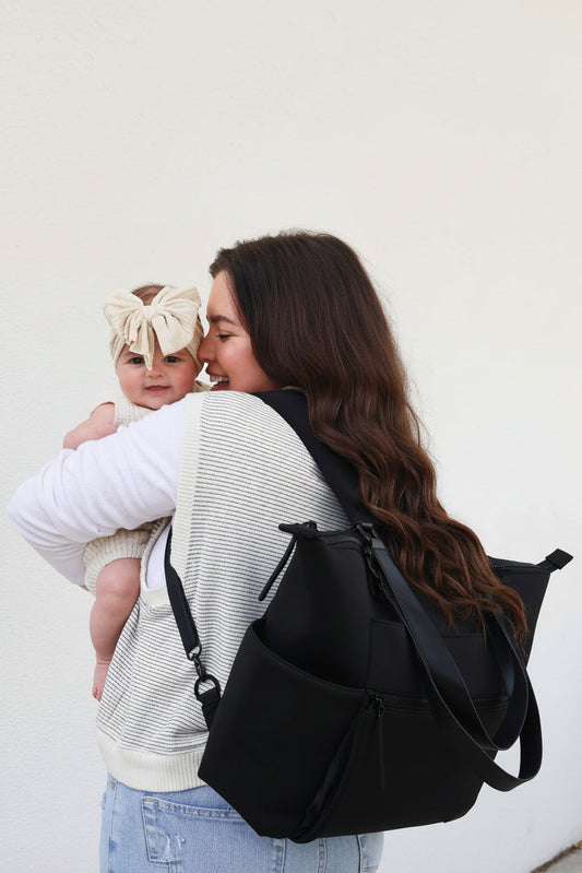 Lane Convertible Diaper Bag Tote | Black