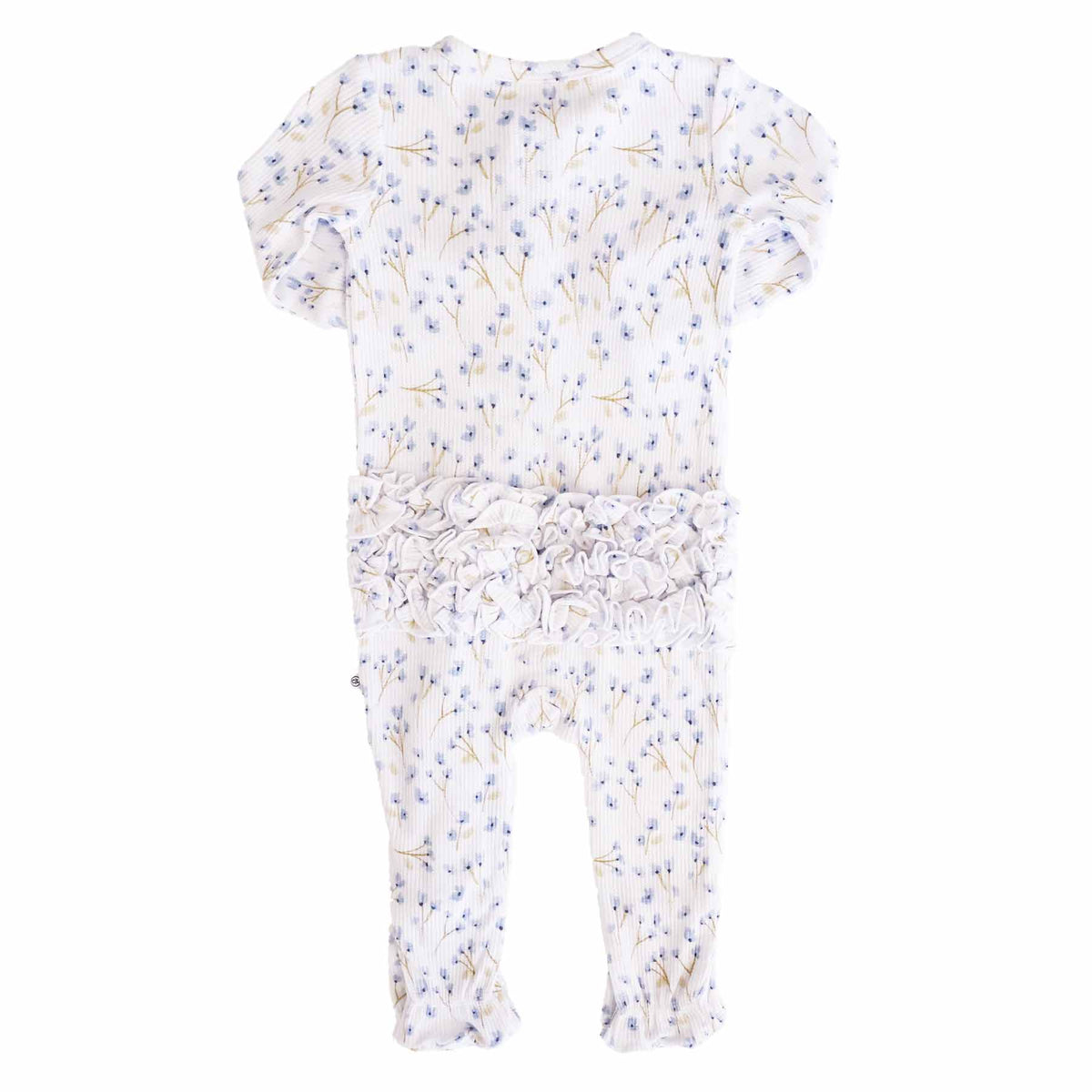 Blake's Blooms Bamboo Waffle Ruffle Zipper Footie