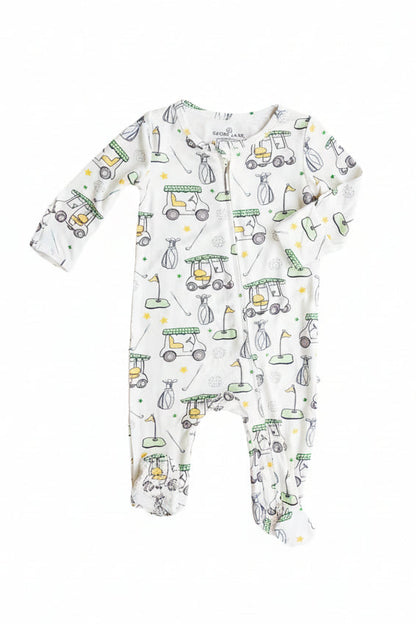 Country Club Cuties Zipper Footie | Blue