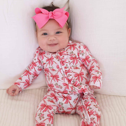 Bow Besties Ruffle Zipper Footie