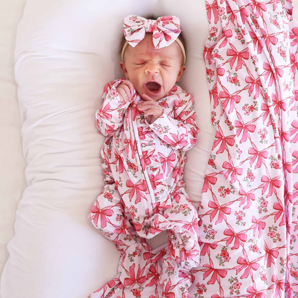 Bow Besties Ruffle Zipper Footie