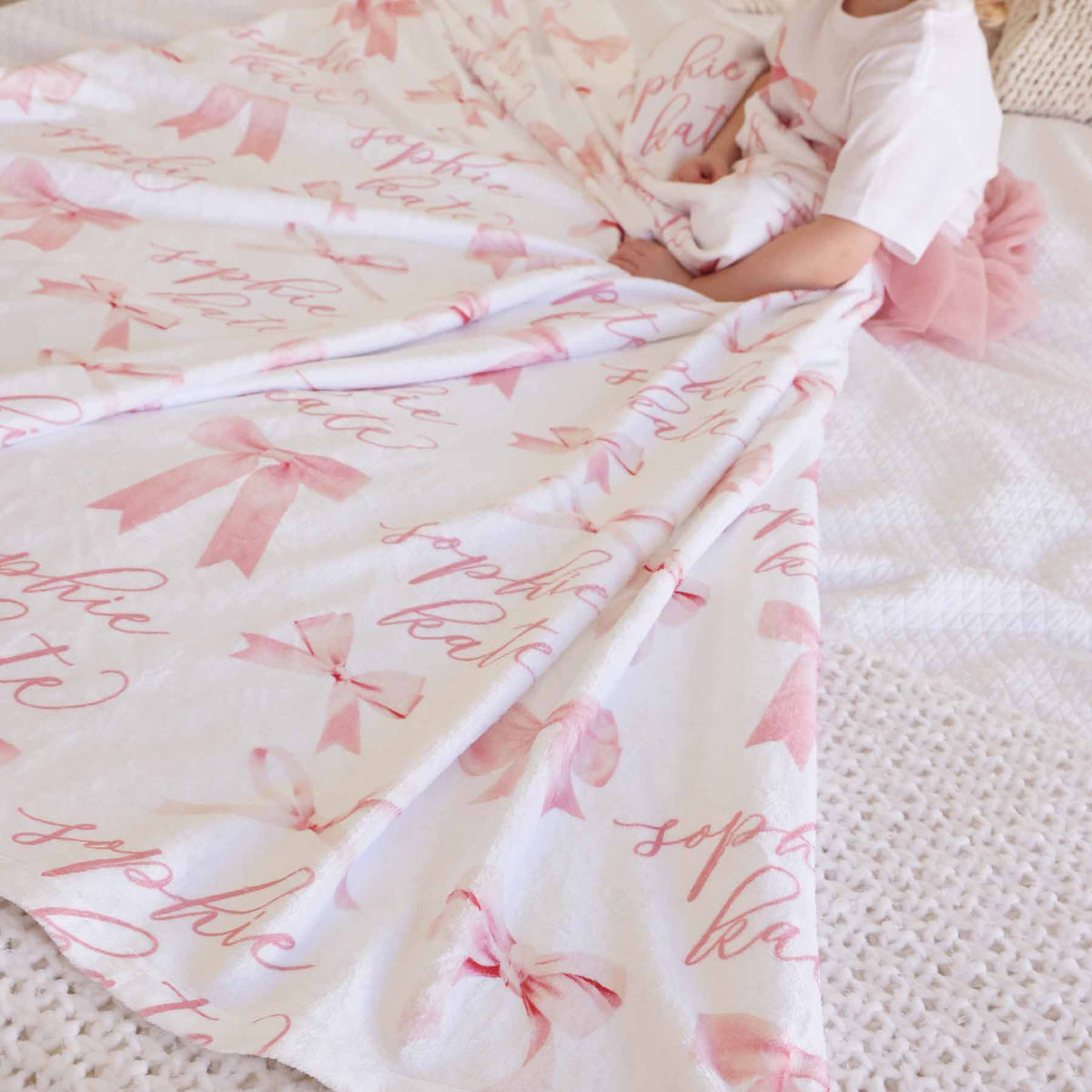 Bow Personalized Kids Blanket