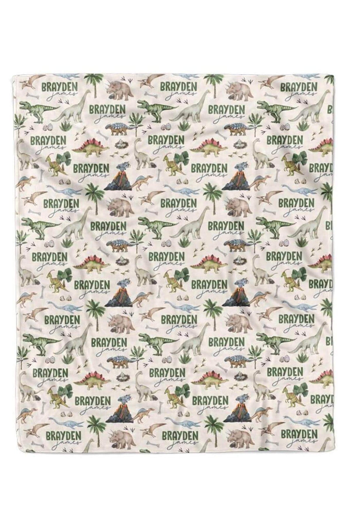 Dino Tracks Personalized Kids Blanket