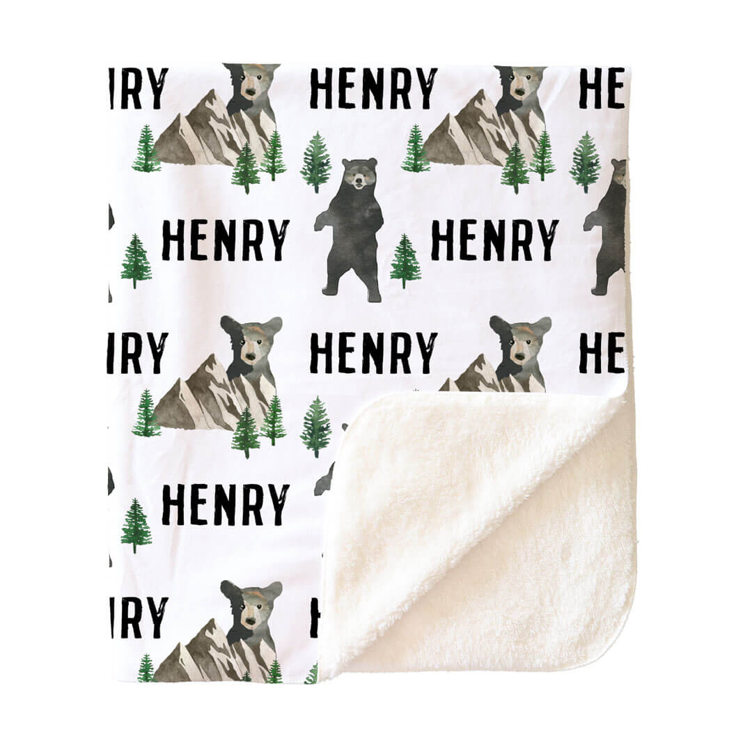 Brody's Bear & Mountain Personalized Toddler Blanket