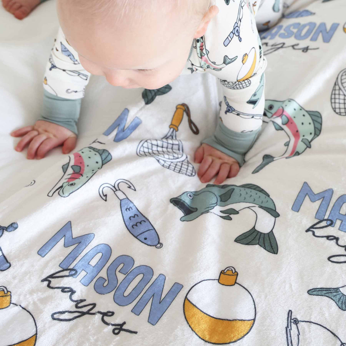 Catch of the Day Personalized Kids Blanket