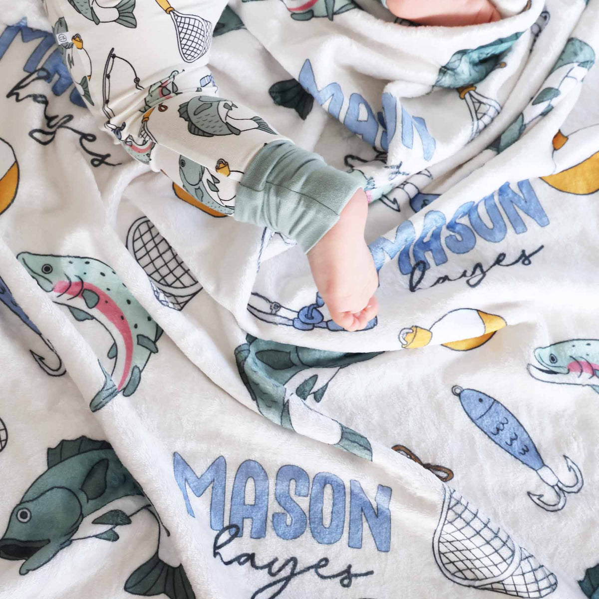 Catch of the Day Personalized Kids Blanket