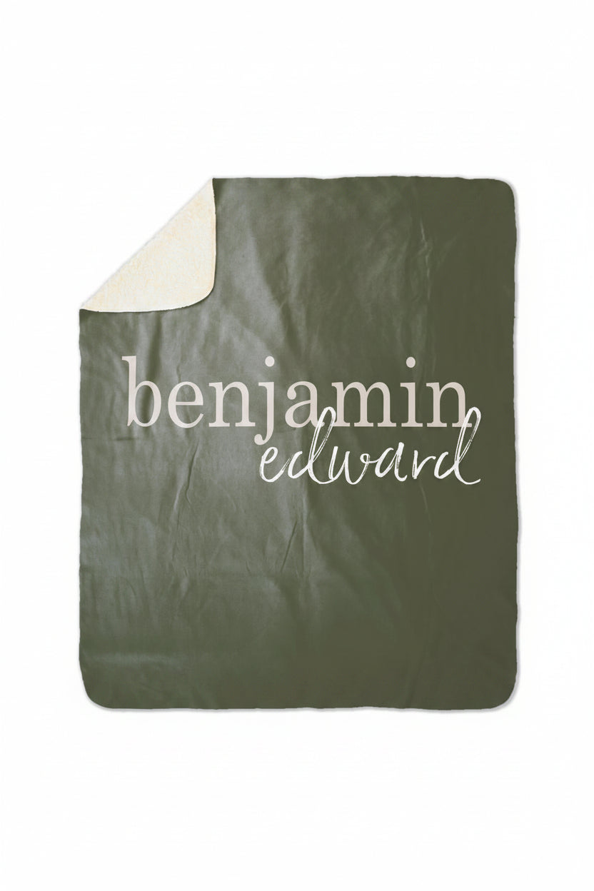 Color Story | Olive Personalized Toddler Blanket