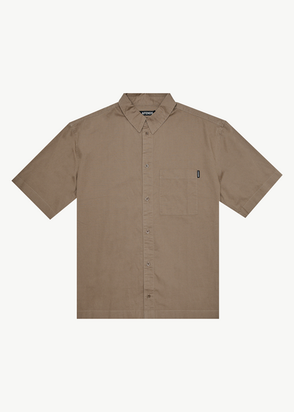 AFENDS Mens Everyday - Short Sleeve Shirt - Fossil