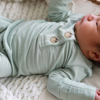 2pc Bamboo Button Top & Bottom | Garden