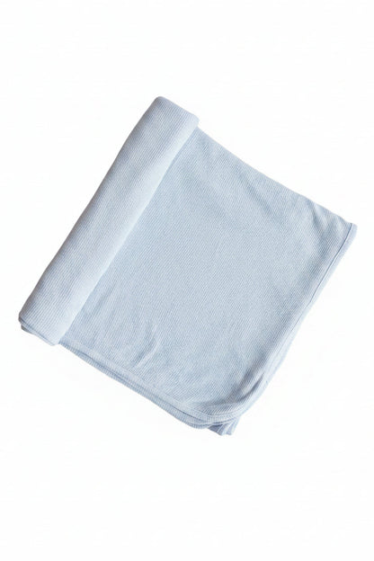 Ice Blue Bamboo Waffle Oversized Swaddle Blanket