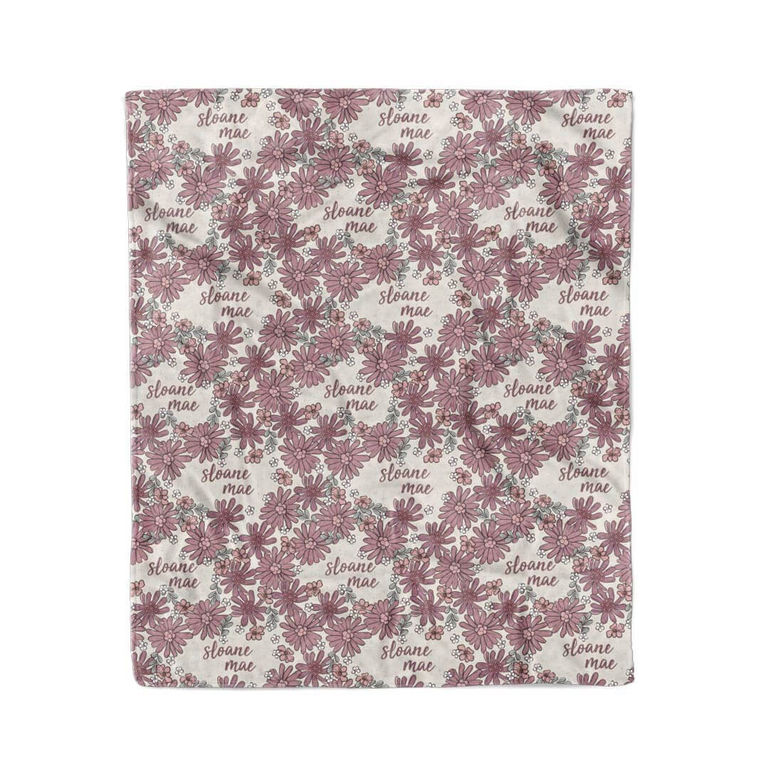 Maya's Moody Floral Personalized Kids Blanket