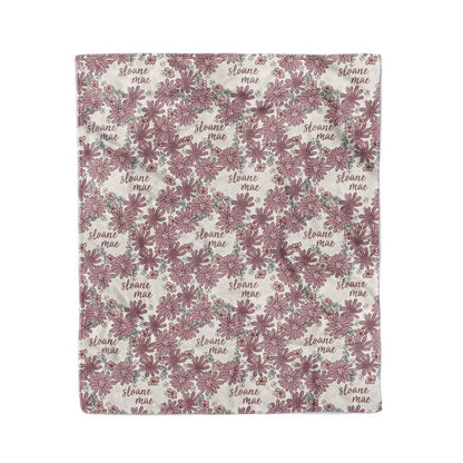 Maya's Moody Floral Personalized Kids Blanket