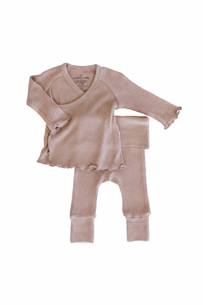 2pc Waffle Crossover Top & Bottom | Mocha