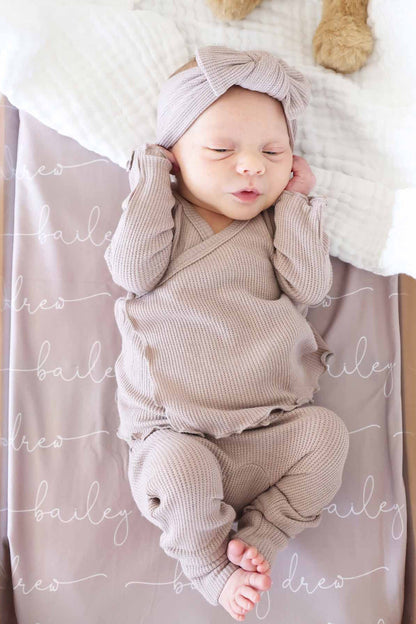 2pc Waffle Crossover Top & Bottom | Mocha