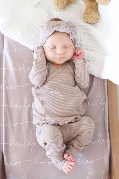 2pc Waffle Crossover Top & Bottom | Mocha