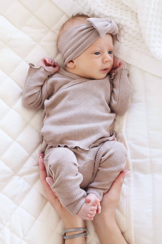 2pc Waffle Crossover Top & Bottom | Mocha