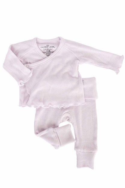 2pc Waffle Crossover Top & Bottom | Barely Orchid