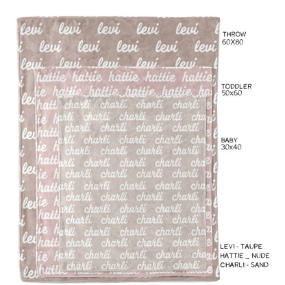 Pastel Neutrals Personalized Color Blanket
