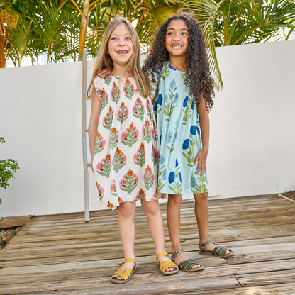 Girls Jaipur Dress - Light Blue Dandelion