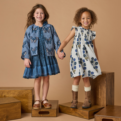 Girls Reversible Quilted Jacket - Quilted Butterfly