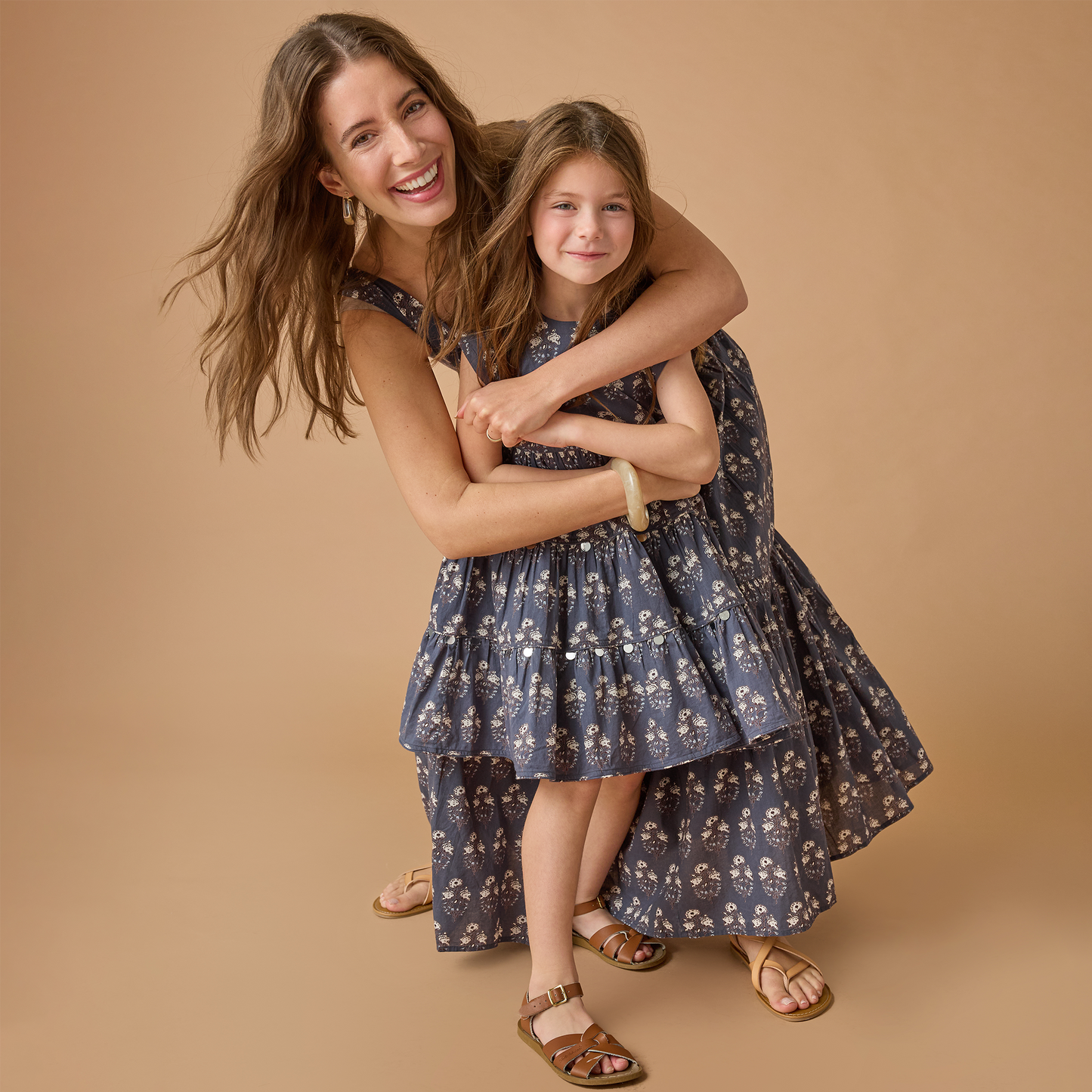 Womens Marilyn Tank Dress - Navy Strawflower