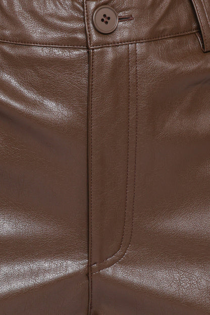 Emer Leather Pant - Chocolate Brown