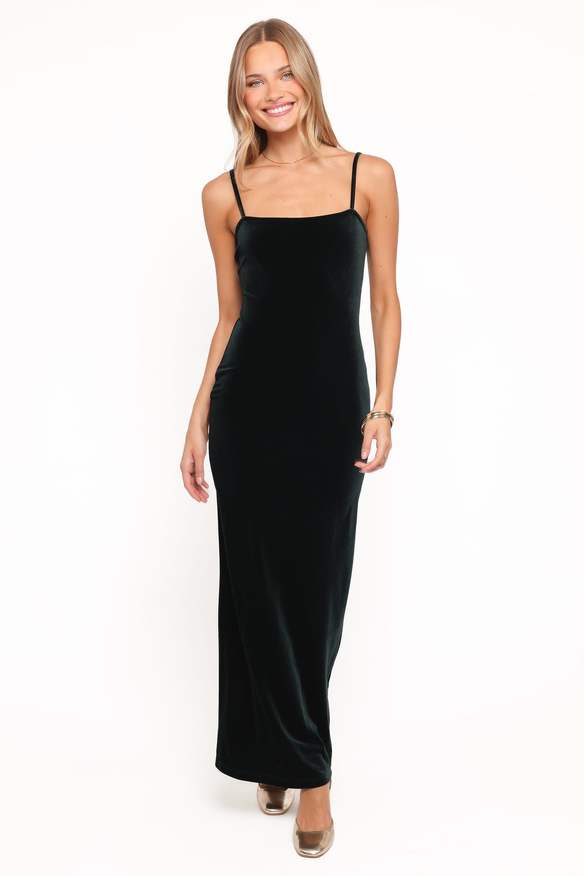 Everlee Maxi Dress - Emerald Velvet