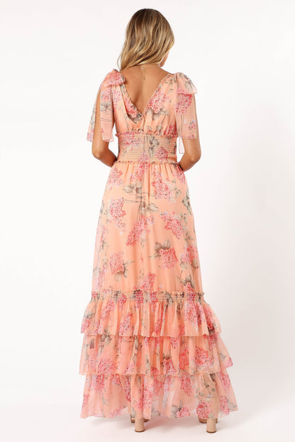 Fionna Maxi Dress - Peach Floral
