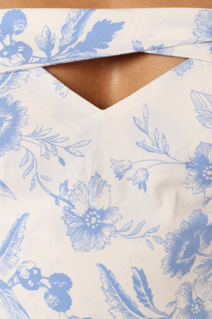 Flora Midi Dress - Blue Floral