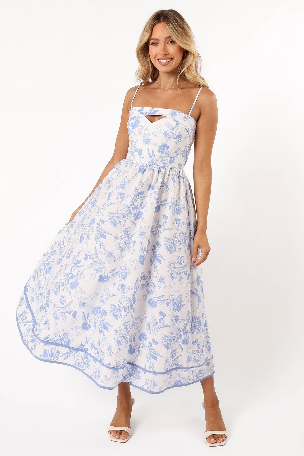 Flora Midi Dress - Blue Floral