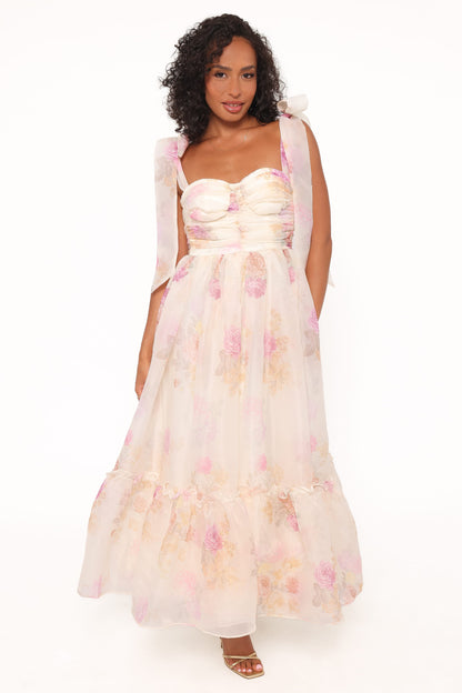 Floret Midi Dress - Yellow Floral