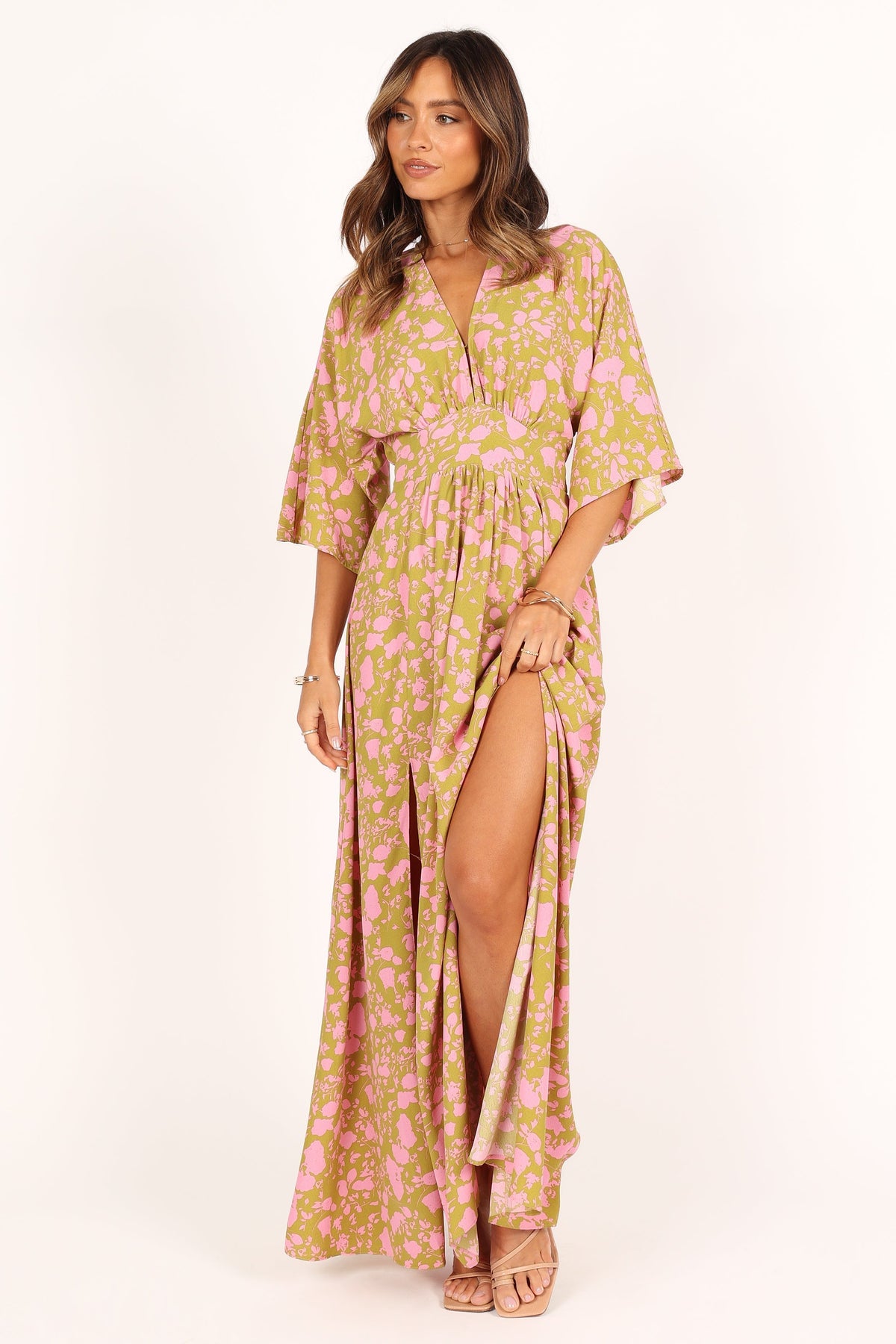 Fran Maxi Dress - Green/Pink
