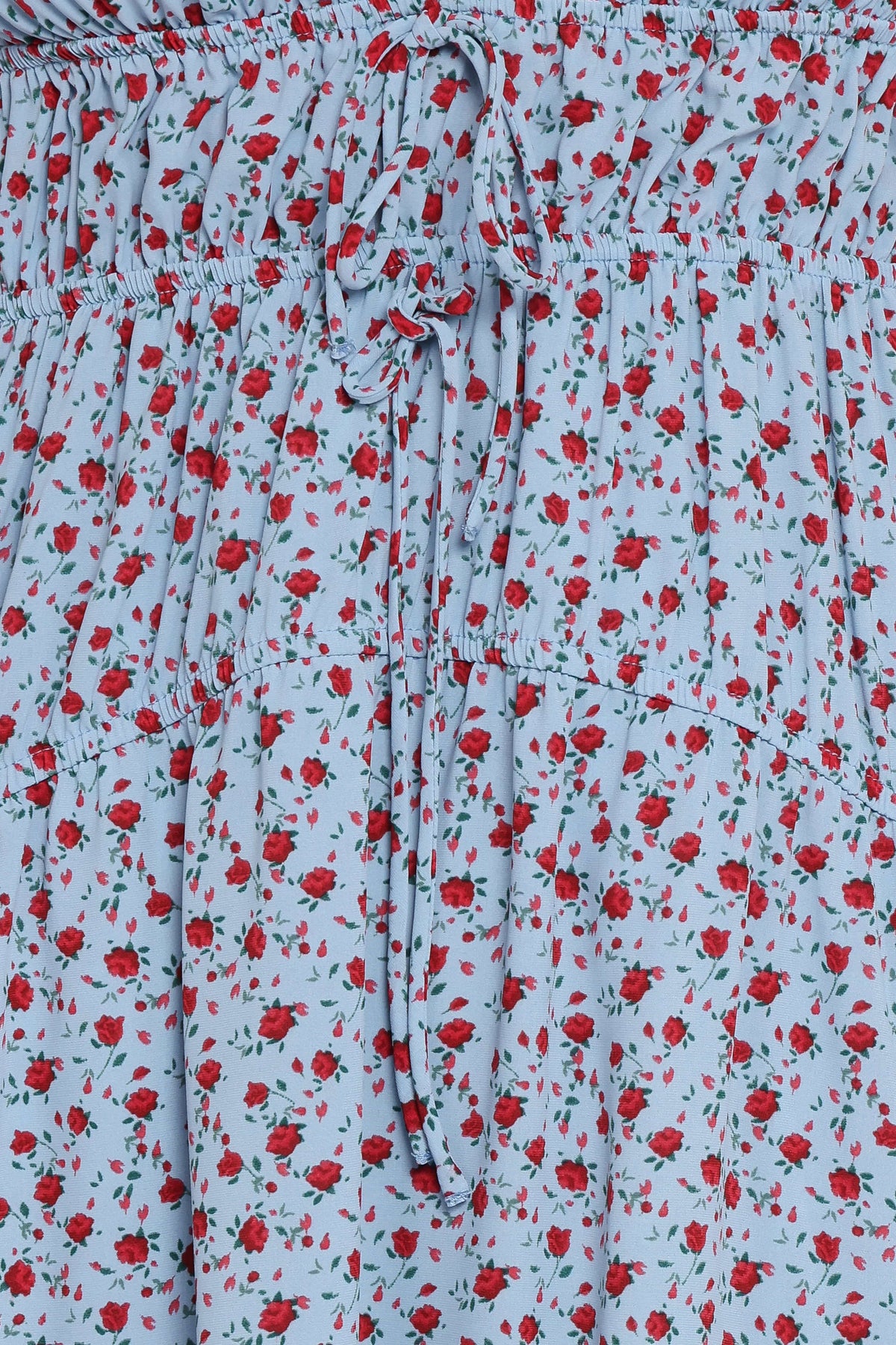 Freesia Midi Dress - Blue Red Floral